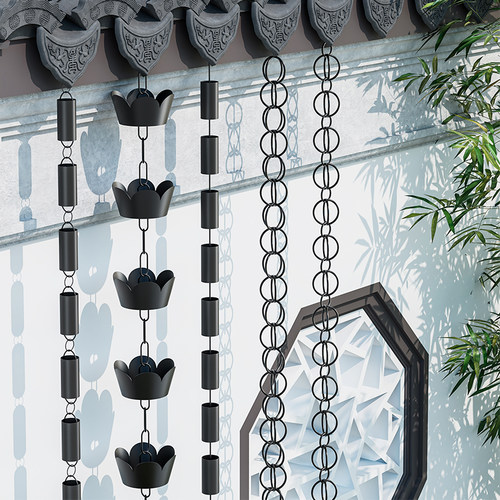 中式庭院雨链别墅屋檐排水链