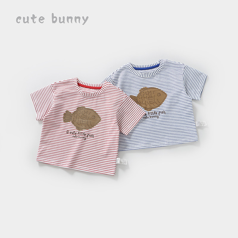 cutebunny2024夏季新款男女宝宝上衣儿童时髦打底衫婴幼儿短袖t恤,童装/婴儿装/亲子装,T恤,淘宝优惠券,粉丝福利购,淘宝优惠卷