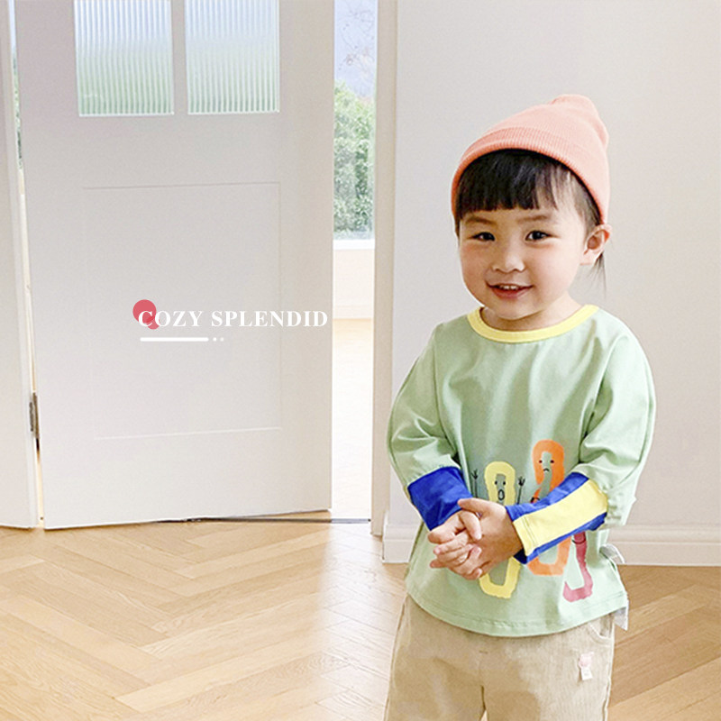 2024春装新款女宝宝长袖t恤婴儿纯棉休闲韩版打底衫潮童时髦上衣,童装/婴儿装/亲子装,T恤,淘宝优惠券,粉丝福利购,淘宝优惠卷