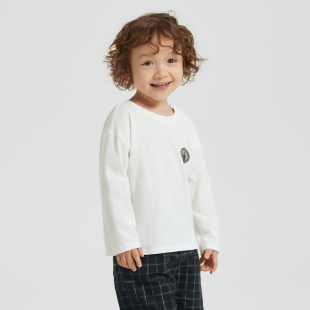 t恤婴儿竹节纯棉运动打底衫 男童洋气上衣女宝宝长袖 新款 2024春装