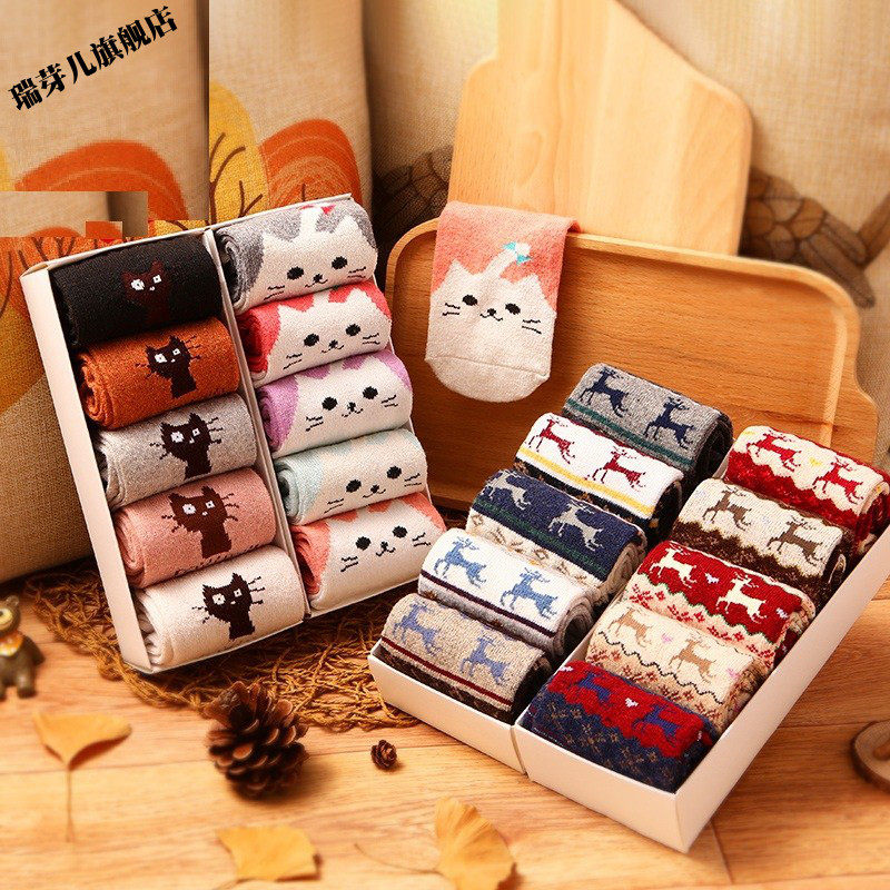 女士休闲中筒棉袜春秋冬季女袜子不臭脚不掉色复古潮流学生袜