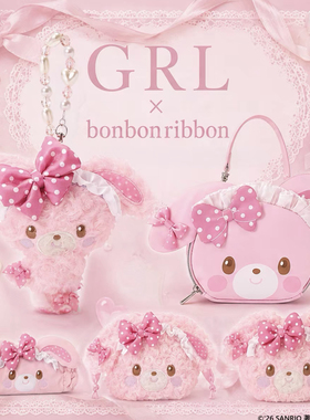 日本代购Sanrio 三丽鸥GRL×花小兔啵啵兔新品周边预系列公仔挂件