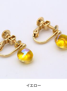 日本福村硝子手工烧制玻璃黄铜包金轻奢耳夹无耳洞可佩戴礼物