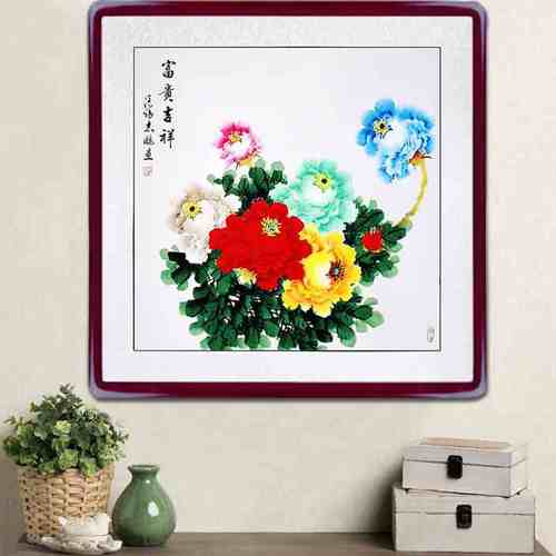 装框牡丹壁画价格 装框牡丹壁画图片 星期三