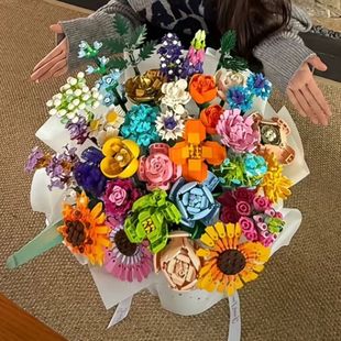 2026新款2025年新款积木花束玫瑰拼装女生系列送闺蜜结婚创意女孩