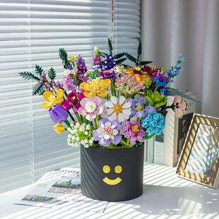 2026新款新款永生花束玫瑰花积木花桶女生高级感女友闺蜜情人节礼