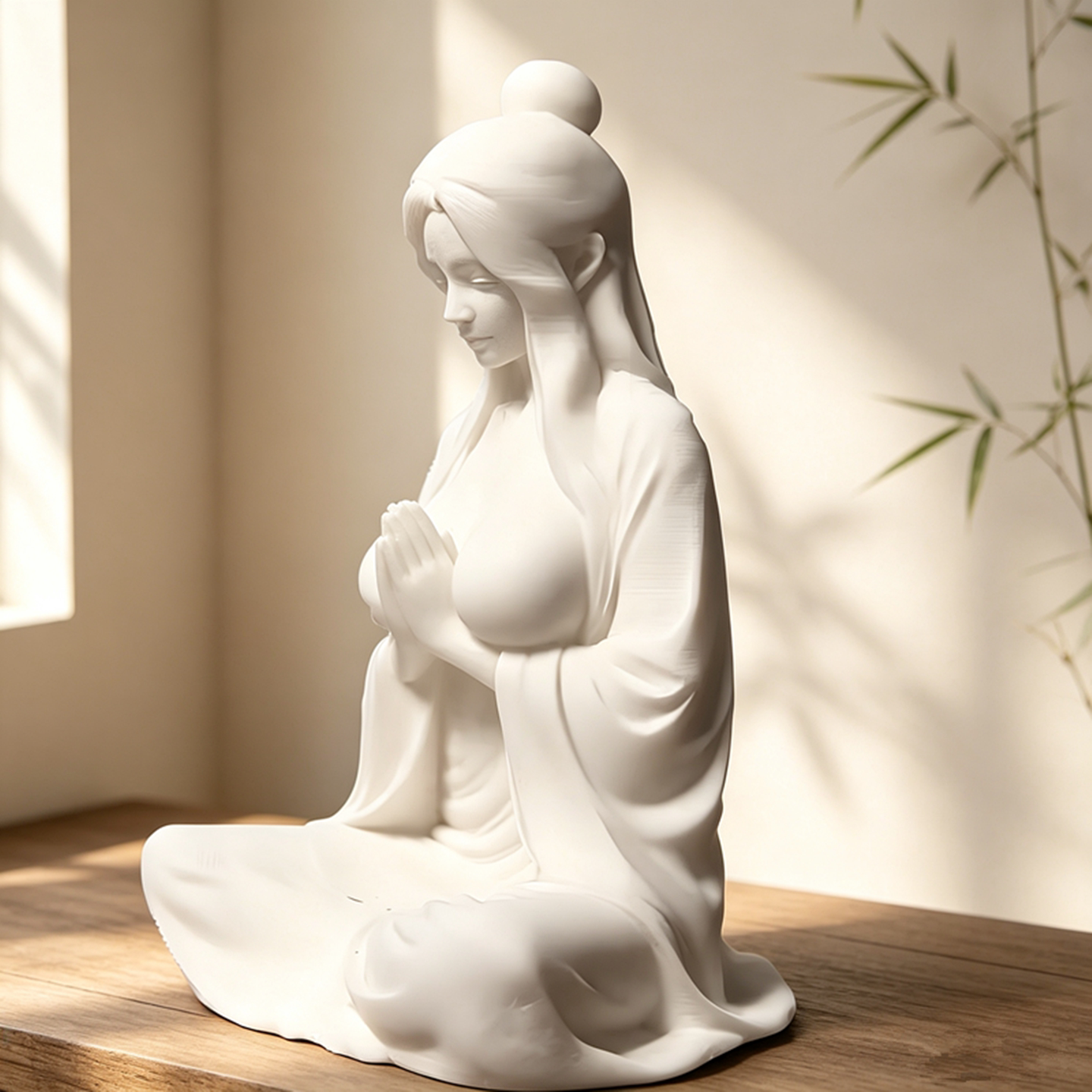 青沙石禅意素心美女鱼缸桌面摆件图片