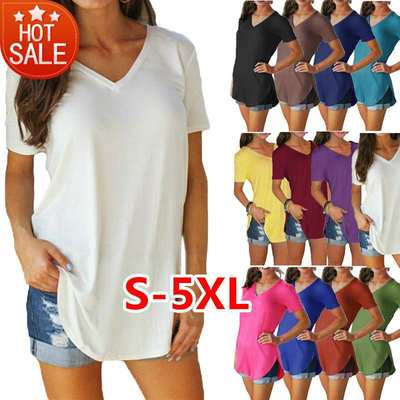 S-5XL大码妇女T恤Plus-size women's short-sleeved t-shirts