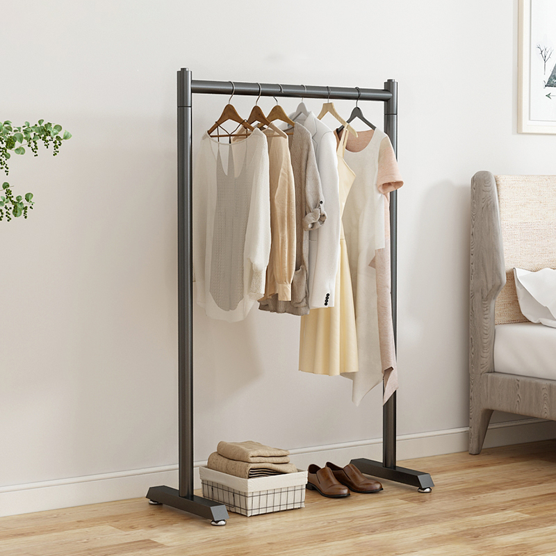 晾衣架落地室内折叠挂衣架子卧室衣架单杆式衣帽架家用简易挂衣架