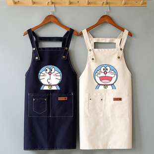 女家用男工作服定制印字 透气帆布围裙日系美甲可爱时尚 夏季 薄款