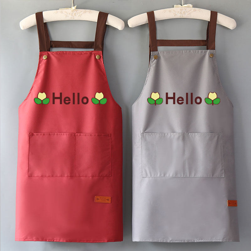 围裙防水防油家用厨房耐用洋气餐饮专用女奶茶店围裙定制网红logo