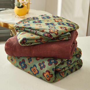 2023新款双层纱线全棉四件套纯棉纱布床上被套床单三件套床品