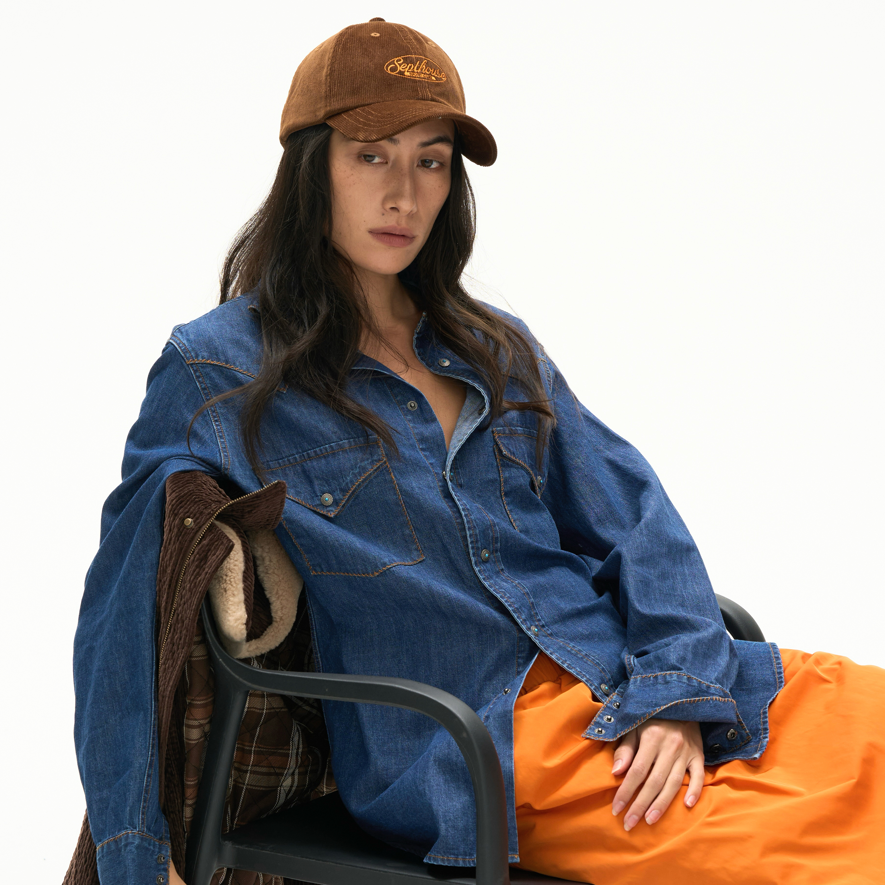 Septhouse翻领蓝色牛仔衬衫