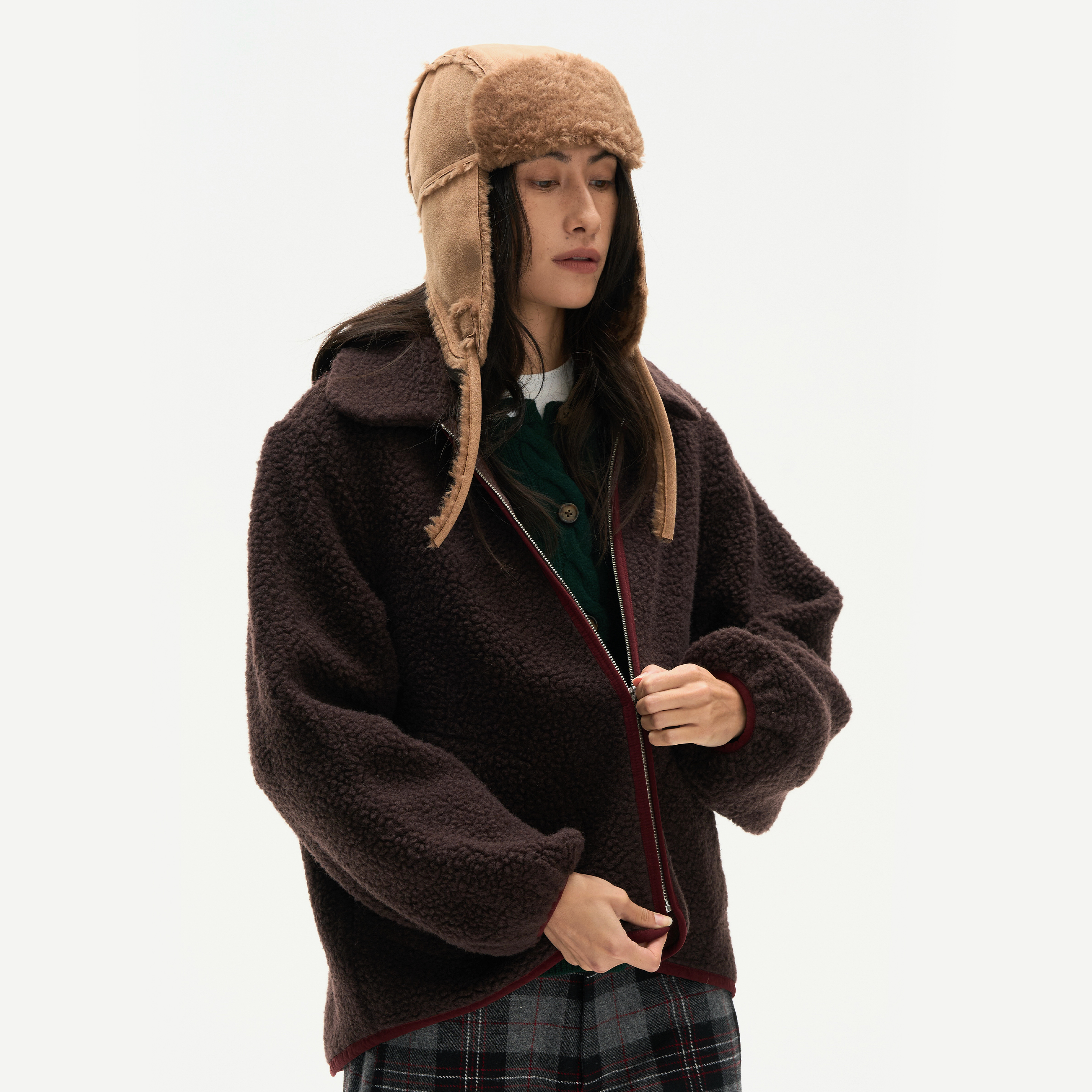 Septhouse深紫色休闲摇粒绒外套