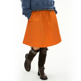 百搭宽松显瘦中长裙 复古口袋橘色A字半身裙女新款 Septhouse 美式