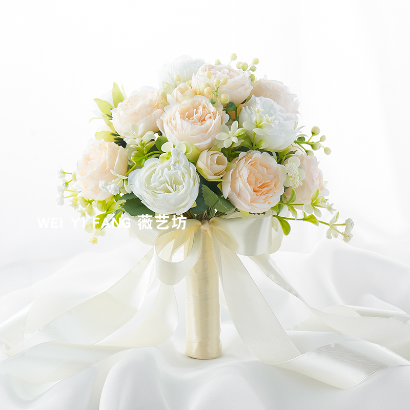 领证手捧花结婚新娘仿真花束登记拍照求婚婚纱照永生花接亲花球