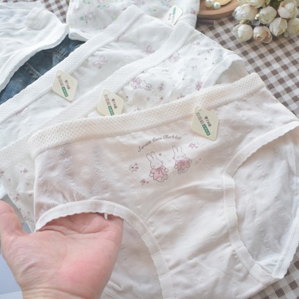 爱丽丝花园 7A抗菌A类婴儿棉加长裆可爱兔子花儿全棉裆女生内裤