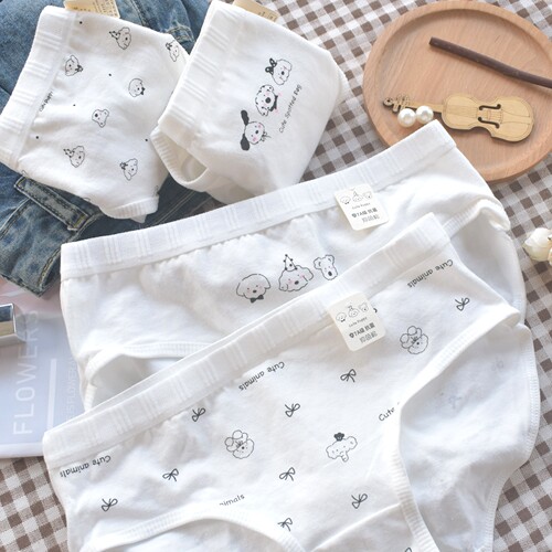 A类抗菌中腰纯棉内裤小熊乐园