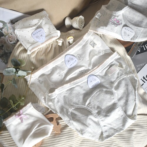 樱桃奶盖~18cm加长裆纯棉内裤女A类中腰少女全棉裆10A抗菌三角裤