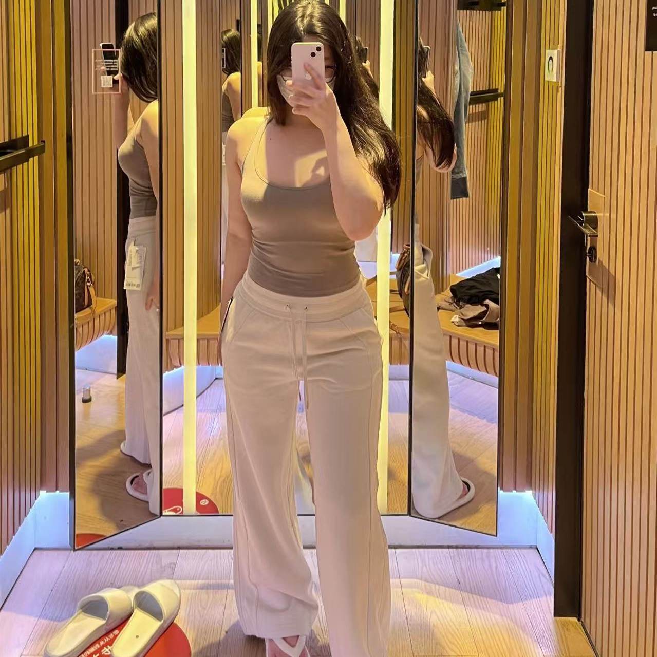 加拿大代购lulu中腰阔腿休闲长裤