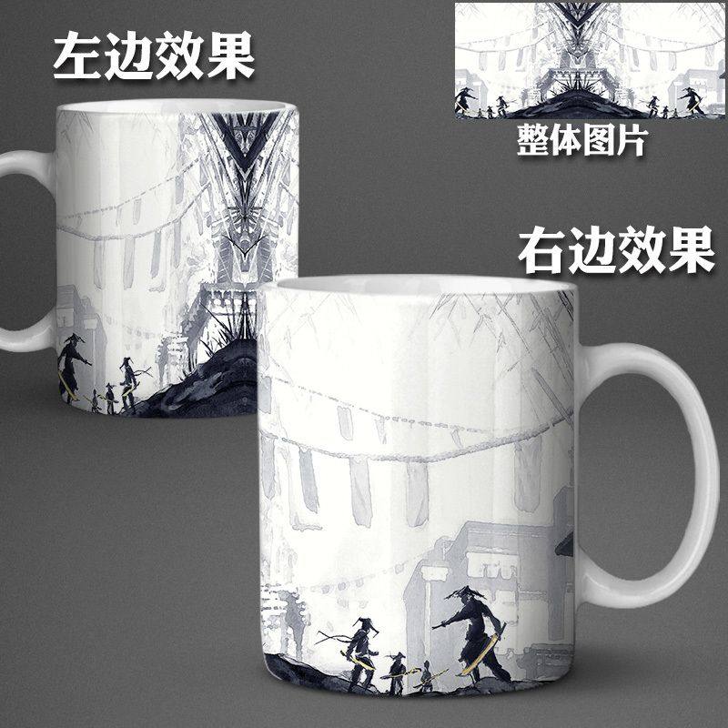 中国风竹林刀客水墨古典油画周边陶瓷马克杯家用牛奶办公咖啡杯