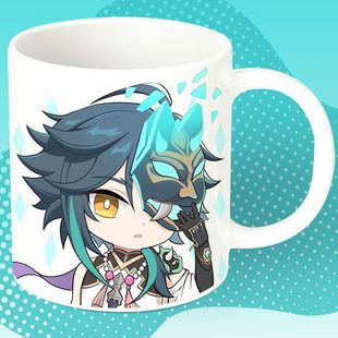 原神Q版周边陶瓷马克杯早餐勺子情侣咖啡茶杯办公水杯礼物