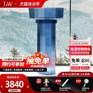 立柱盆阳台家用洗手盆卫生间洗漱洗脸盆 TW特拉维尔透明一体落地式