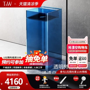 立柱盆阳台家用洗手盆卫生间洗漱洗脸盆 TW特拉维尔透明一体落地式