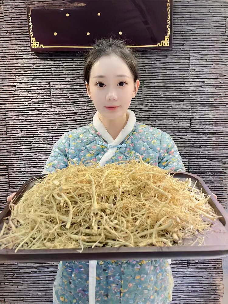【净重500g白参须 】长白山人参须根生晒参须煲汤泡水东北特产