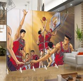 灌篮高手篮球折叠屏风隔断时尚 客厅玄关卧室卡通动漫漫画游戏直播