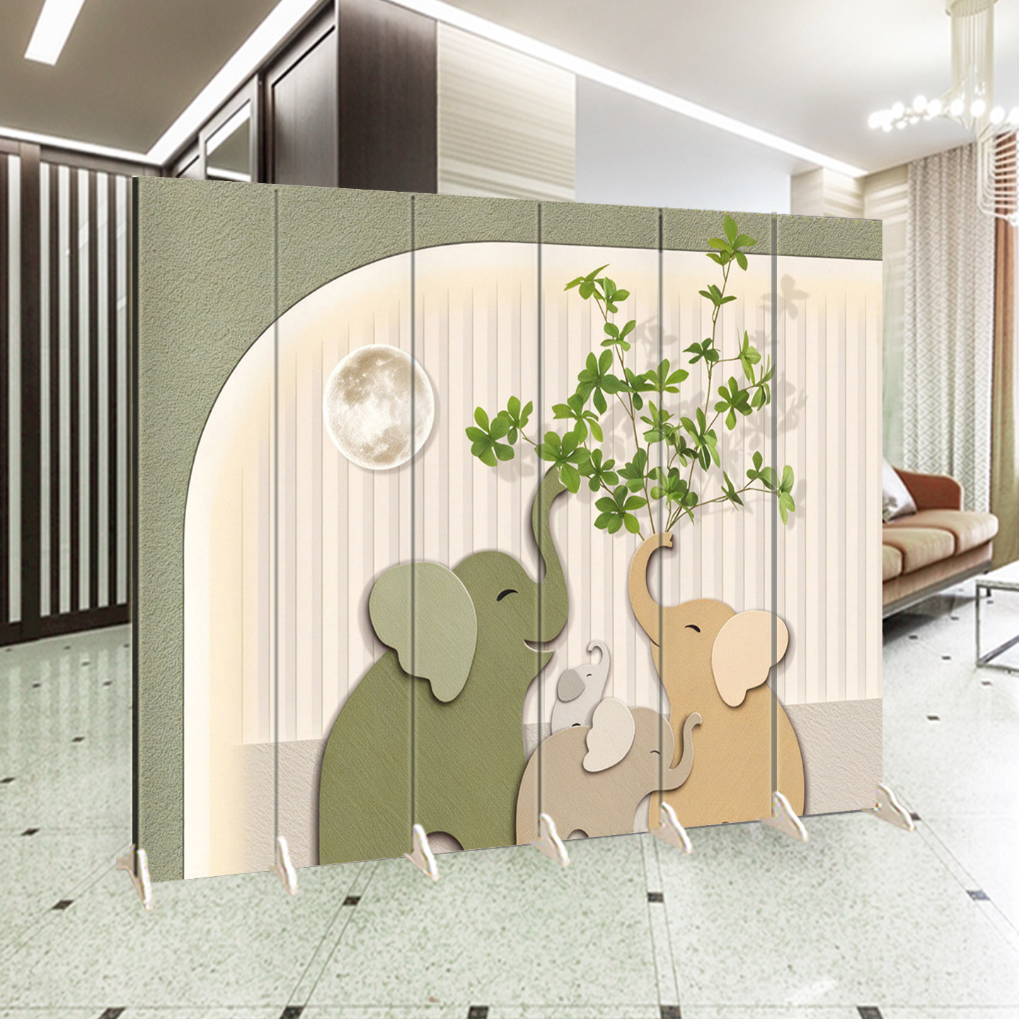 新中式屏风隔断客厅遮挡酒店餐厅可折叠移动轻奢围栏家用折屏双面