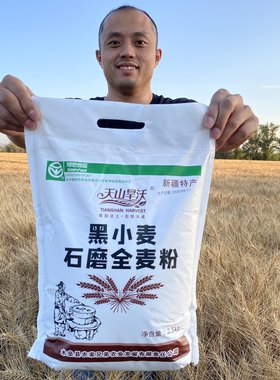 石磨新疆黑小麦天山旱沃绿色