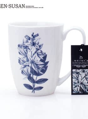SUE系列雪诺小清新骨瓷杯陶瓷马克杯咖啡杯北欧情侣杯简约WALLEN