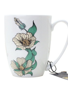 新款陶瓷容量马克杯好多蝴蝶艺术手绘办公茶水杯子少女心咖啡杯