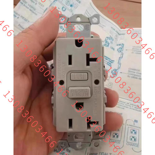 美国荷宝HUBBELL GFRST20GY 20A 125V  美标漏电双联插座