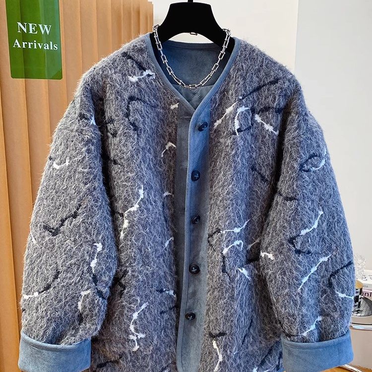 欧货巨好看毛呢外套女2025秋冬季宽松气质拼接小个子洋气夹克上衣