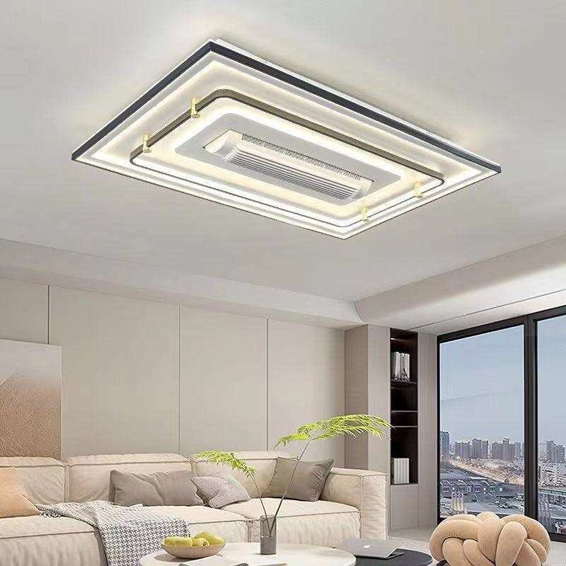 超薄隐形客厅无叶风扇大灯餐厅现一体代简约吊扇灯吸顶卧室电扇灯