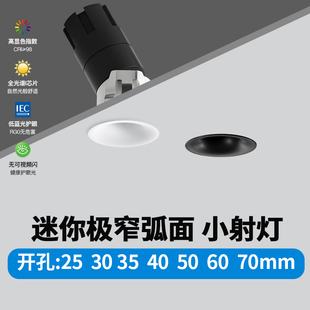 迷你弧面超小型射灯嵌入式 可调开孔25mm3cm拇指满天星智能极窄边