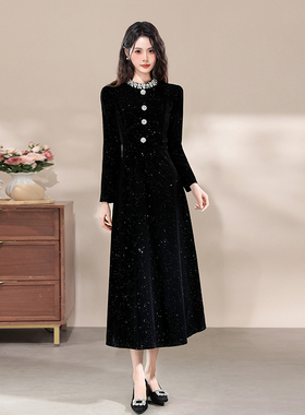 十三行品质 精致亮闪闪名媛连衣裙年会晚宴重要场合礼服长裙7289