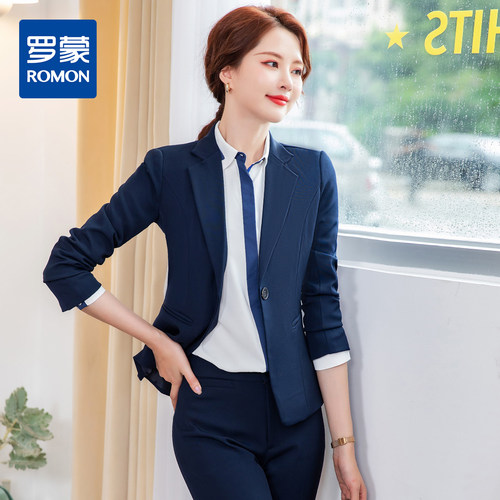 罗蒙女士春秋款小西装外套休闲通勤职业百搭单西服上衣外套