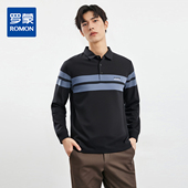 精美刺绣 POLO衫 棉混纺 罗蒙春秋男装 长袖 男士 商务休闲内搭撞