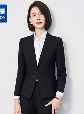 罗蒙春秋女士西服套装职业正装商务通勤面试上班修身两件套西