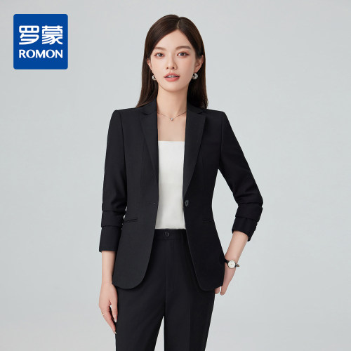 【西服+西裤】罗蒙春秋西服套装女士正装商务职业装一扣西装套装