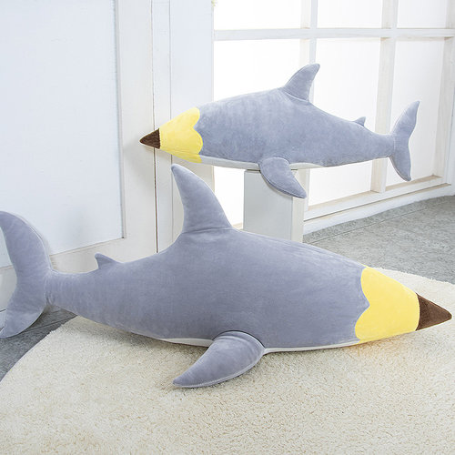 达齐抱枕公仔pp棉鲨鱼铅笔