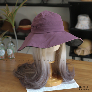 出口日韩 大檐渔夫帽女户外出游遮阳护脖太阳帽066 夏季