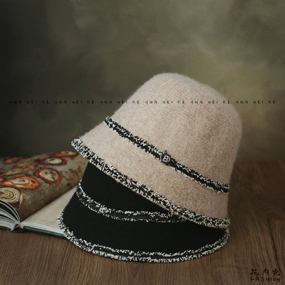 出口日本~秋冬小香风百搭高级感羊毛呢保暖显脸水桶渔夫盆帽009