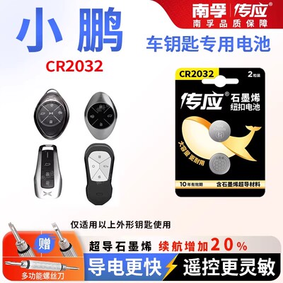 小鹏P7 G6 G9 G3 P5 G3I X9汽车钥匙电池原装南孚纽扣电子CR2032