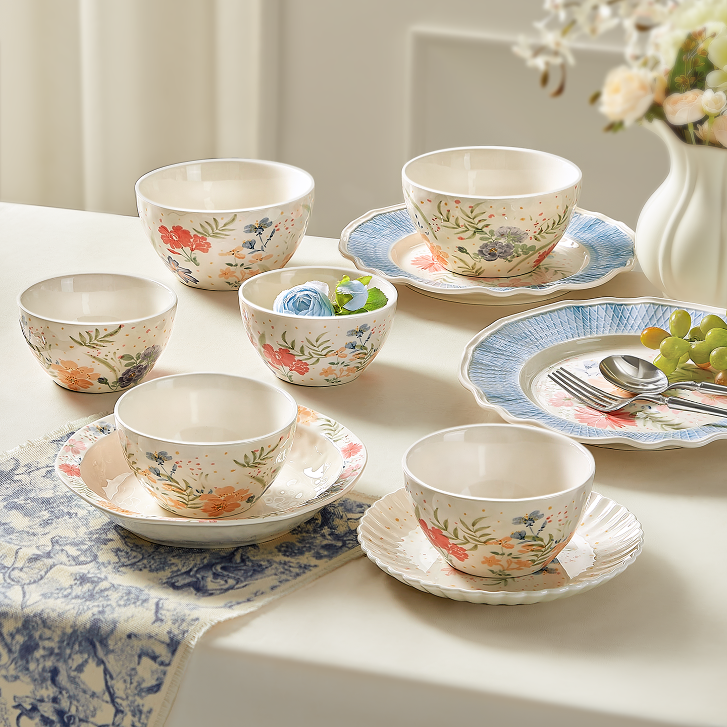 高颜值碗碟餐具套装家用2026新款陶瓷碗盘子碗筷乔迁新居结婚碗具,餐饮具,碗,淘宝优惠券,粉丝福利购,淘宝优惠卷