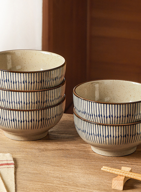 釉下彩米饭碗家用2026新款陶瓷碗具复古吃饭小碗盘子日式碗碟餐具