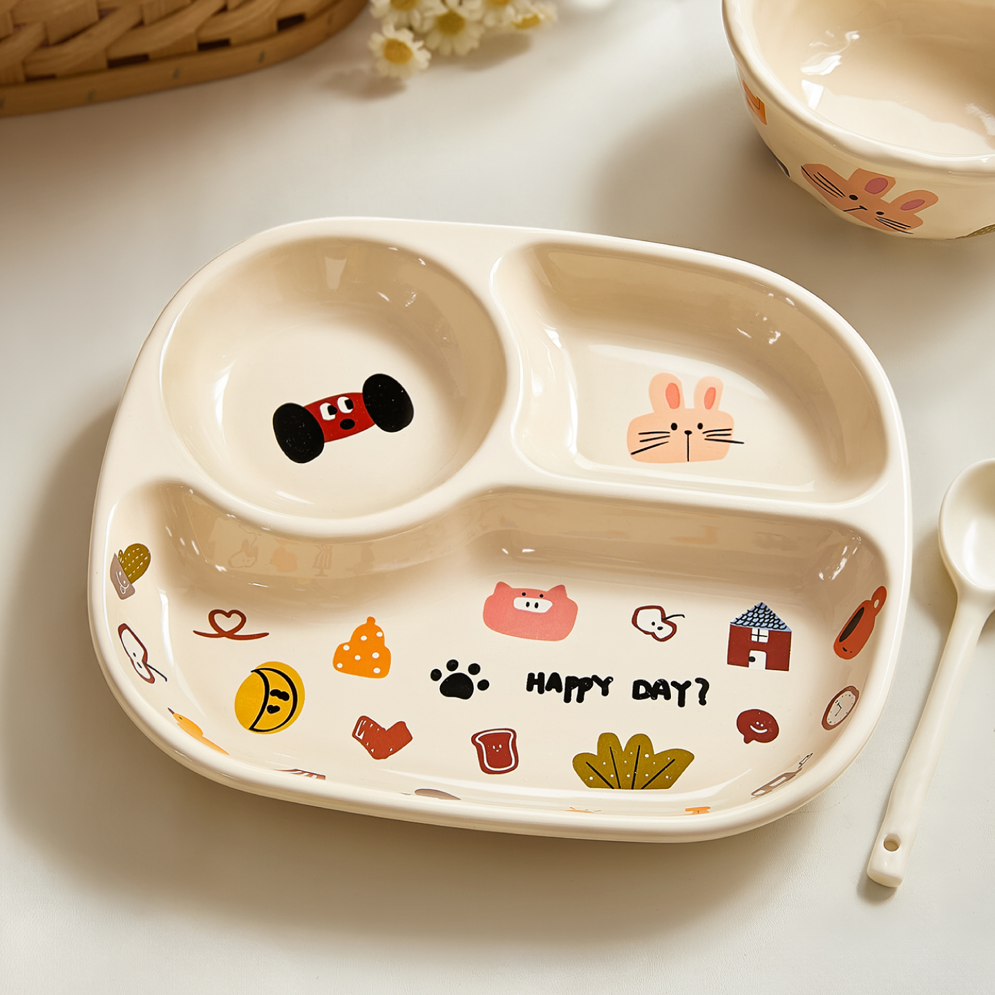 可爱儿童分格餐盘一人食餐具